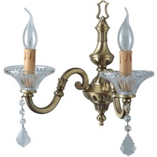 Bakara Collection Evoque Eskitme Pirinç Döküm Bronz 2 Kollu Aplik