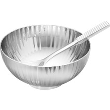 Georg Jensen Bernadotte Çizgi Dokulu Çelik Kase
