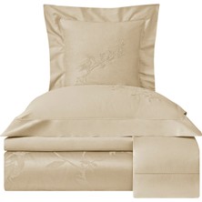 Valeron Clarins Bej Pamuklu Jakar King Size Nevresim Takımı 240 x 220 cm