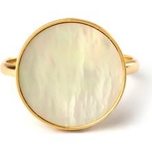 The Anoukis Mother Of Pearl Ring 14 Ayar Kadın Altın Yüzük