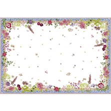 Millefleurs Desenli Pamuk Keten Masa Örtüsü 170 x 250 cm