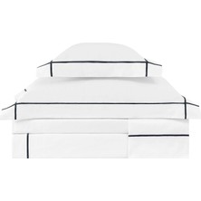 Valeron Mono Antrasit Işlemeli Saten Super King Size Nevresim Takımı 260 x 240 cm