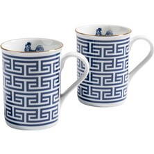 Some Home İstanbul Lucky Rooster Collection Blue Porselen 2'li Kupa Seti