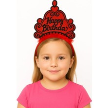 Nacario Mey Ithalat® Kırmızı Happy Birthday Prenses Tacı – Doğum Günü Taç Aksesuarı