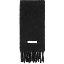 Acne Studios Fringed Siyah Kadın Yün Atkı