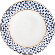 Imperial Porcelain Cobalt Net Mavi Porselen Çukur Tabak 22 cm