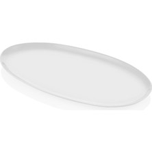 The Mia Cotta Beyaz Oval Limoges Porselen Servis Tabağı 43 cm