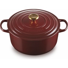 Le Creuset Imza Koleksiyonu Lal Garnet Döküm Tencere 20 cm