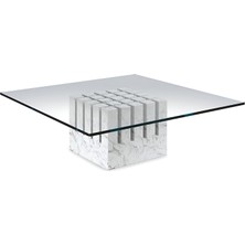 Cattelan Italia Scacco Calacatta Mermer Cam Orta Sehpa