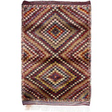 Soho Antiq Hamra Damalı Shaggy Tarz Halı 130X181 cm