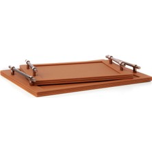 Aeris Valencia Terracotta Küçük Boy Deri Tepsi
