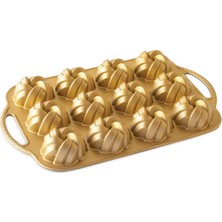 Nordic Ware 75. Yıl Özel Bundt Altın Rengi 12´li Mini Örgü Kek Kalıbı