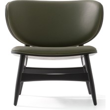 Saloni Spider Modern Retro Zeytin Yeşili Deri Berjer