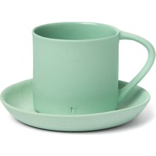 Masuma Ceramics Mint Porselen Türk Kahvesi Fincan ve Tabağı 90 ml