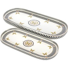 Mikasa Moor Monarch Renkli Porselen Oval 2'li Tabak Seti