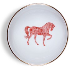 Some Home İstanbul Horse Luck Collection Red At Figürlü Porselen Salata Kasesi