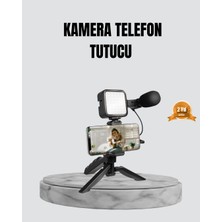 Die Grup Telefon Video Çekim Kiti LED Aydınlatma Mikrofon Tripodlu Tam Set