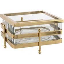 Mikasa Moor Gold Metal Standlı Kare Cam Sunumluk