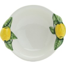 V.B.C La Ceramica Beyaz Limon Kabartmalı Porselen Kase