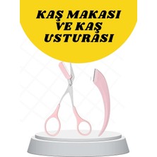 Die Grup Kavisli Kaş Düzeltici Seti Kaş Makası ve Kaş Usturası Paslanmaz Çelik Bıçaklı