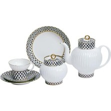 Imperial Porcelain Wave Cobalt Net Mavi Porselen 20 Parça Çay Seti