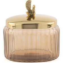 Mikasa Moor Gold Metal Kapaklı Cam Oval Kavanoz 16 cm