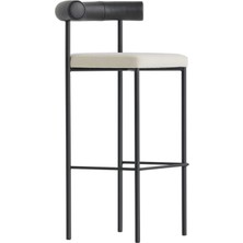 Solano Design Glam Siyah Metal Bar Sandalyesi