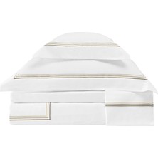 Valeron Trio Camel Işlemeli Saten Super King Size Nevresim Takımı 260 x 240 cm