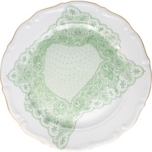 Gorgo Iruka Volante Dentelle Yeşil Porselen Tabak 27 cm