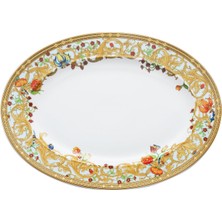 Le Jardin De Versace Renkli Porselen Oval Servis Tabağı 40 cm