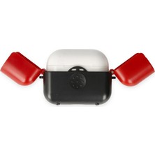 Bezos Airpods 3 (3.nesil) Basmalı Kılıf - Siyah-Kırmızı