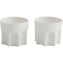 Ceramicshe Beyaz Porselen 2'li Kahve Fincanı