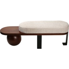 Solano Design Cilia Ceviz Metal Ahşap Bench