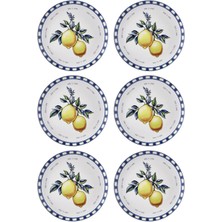 The Mia Odore Di Limone Seramik 6'lı Pasta Tabağı Seti