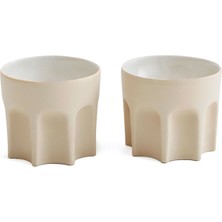 Ceramicshe Krem Seramik 2'li Kahve Fincanı