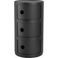 Kartell Componibili Mat Siyah 3'lü Modül