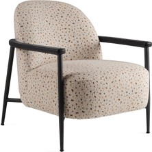 Sürton Meder Siyah Terrazzo Desenli Metal Berjer