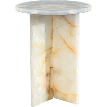 Raffinato Onyx Gummy Mavi Mermer Yan Sehpa