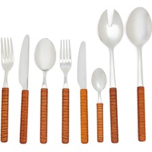 Neva Posateria Creativa Ratan Kahve 74 Parça Çatal Bıçak Kaşık Seti