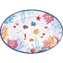 Easy Life Bora Bora Desenli Melamin Oval Servis Tepsisi