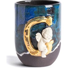 Moon Art Ceramic Angel G Harfli Antik Seramik Kupa