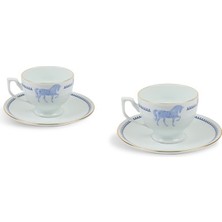 Some Home İstanbul Horse Luck Collection Blue 2'li Çay Fincan Set