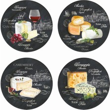 Easy Life World Of Cheese Porselen 4'lü Peynir Tabağı Seti
