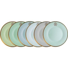 Roberto Cavalli Lizzard Sunrise 6 Kişilik Pastel Renkli Porselen Pasta Tabağı 21 cm