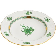 Herend Apponyi Desenli Yeşil Porselen Çorba Tabağı