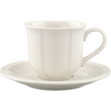 Villeroy & Boch Manoir Beyaz Porselen Türk Kahvesi Fincan ve Tabağı