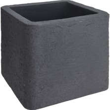 Via Gardenia Namook Gri Plastik Taş Tasarım Saksı 39 x 33 cm