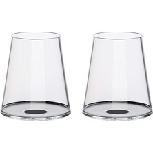 Split Glass Siyah Cam 2'li Kırmızı Şarap Kadeh Bardağı