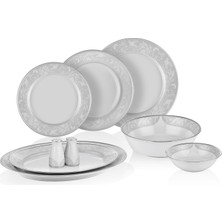 Noritake Flanders Platinum Beyaz 54 Parça 12 Kişilik Yemek Takımı