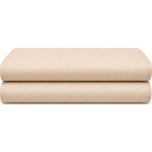 Qua Home Soho Bej Pamuklu Perkal Tek Kişilik Çarşaf 160 x 240 cm